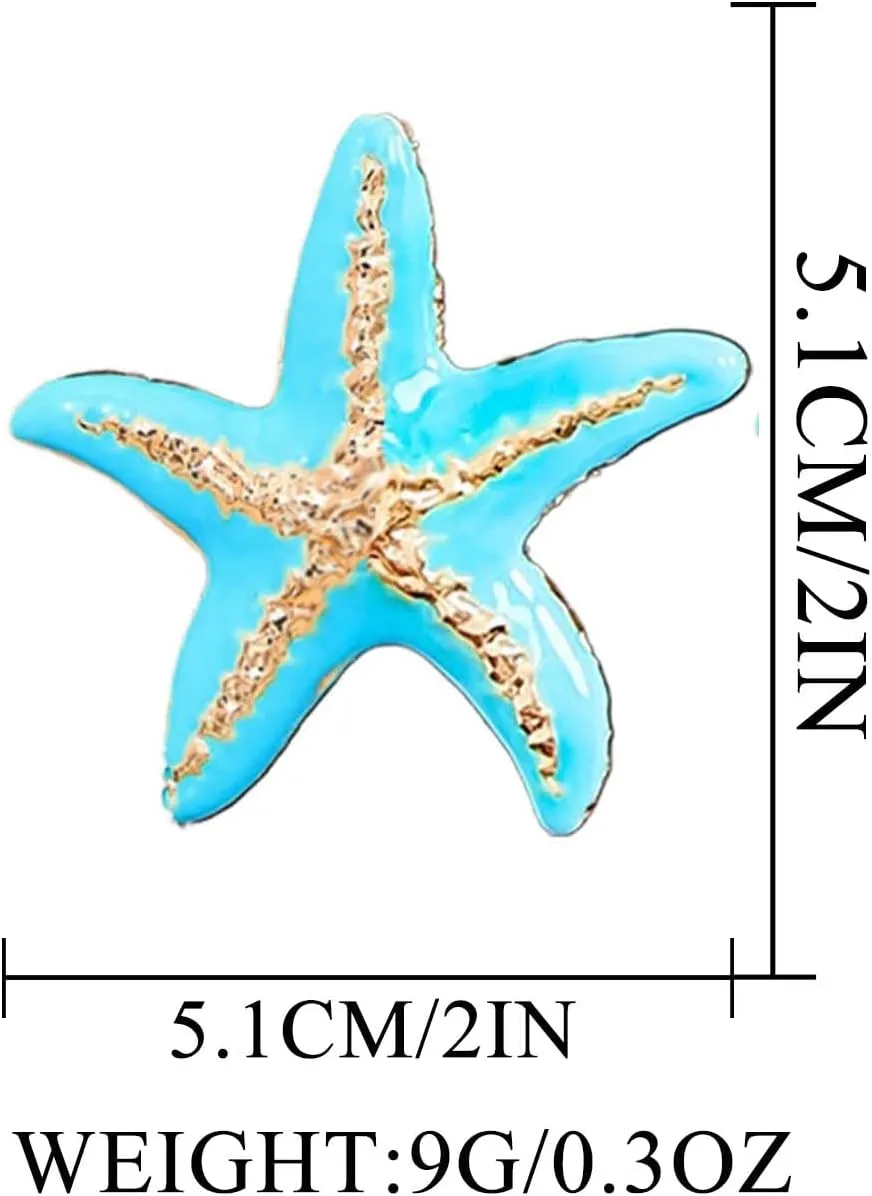 Starfish Earrings Large Gold Statement Big Star Earrings for Women Boho Fashion Beach Ear Jewelry Accessories