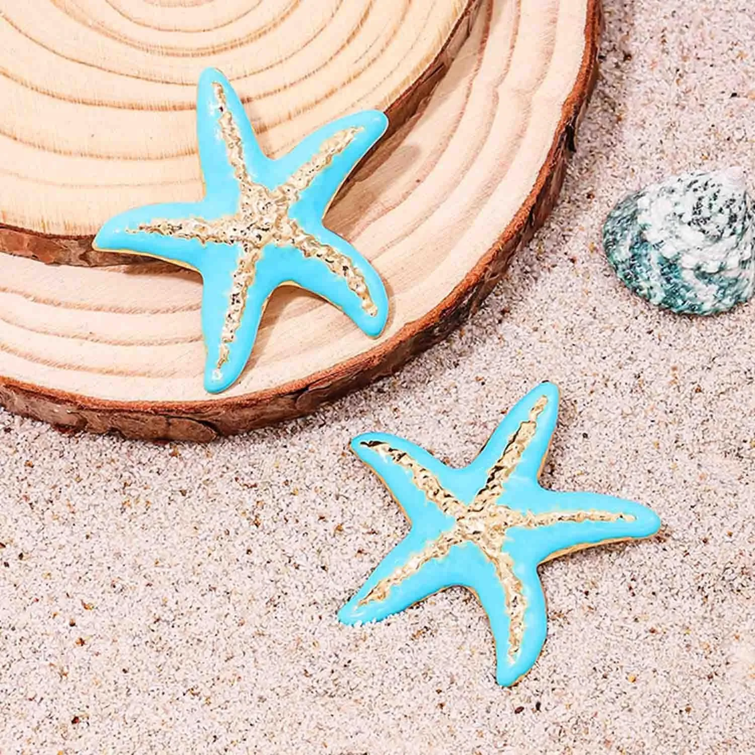 Starfish Earrings Large Gold Statement Big Star Earrings for Women Boho Fashion Beach Ear Jewelry Accessories