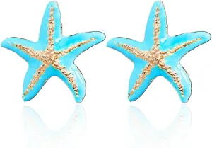 Starfish Earrings Large Gold Statement Big Star Earrings for Women Boho Fashion Beach Ear Jewelry Accessories