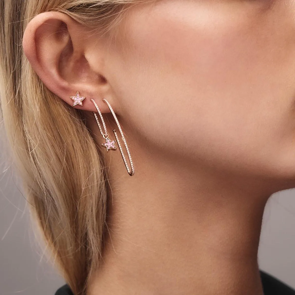 STASIA MINI Pink Sapphire Stud Earring Single