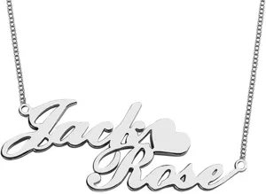Sterling Silver Custom Name Necklace Personalized Nameplate Pendant with Heart Custom Jewelry Gift Ideas for Women
