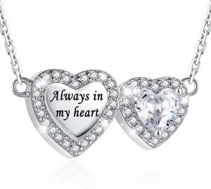 Sterling Silver Dual Infinity Urn Necklace for Women: Double Heart Cremation Necklaces Jewelry Hold Two Ashes - Infinity Memorial Keepsakes Pendant Jewelry Gifts for Loved Ones