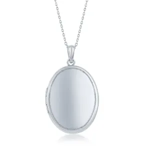 Sterling Silver Shiny Oval Locket