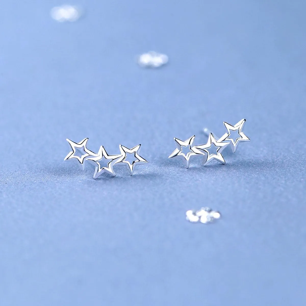 Sterling Silver Star Stud Earrings for Women/Trendy 925 Silver Small Hypoallergenic Stars Ear Studs Fashion Jewelry for Men/Cute Earring Gift