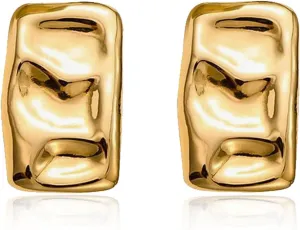 Stocking Stuffers Holiday Outfits for Women 2024 Rectangle Earrings for Women Chunky Gold Stud Earrings Geometric Earrings Minimalist Geometric Earrings Prom Accessories Jewelry Gifts for Women