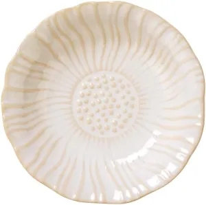 Sunflower Ring Tray Cute Paper Clips Candy Dish Ashtray in Office, Decorative Trinket Jewelry Holder for Necklace Earrings Put On Bathroom/Kitchen Counters, Ceramic, White.