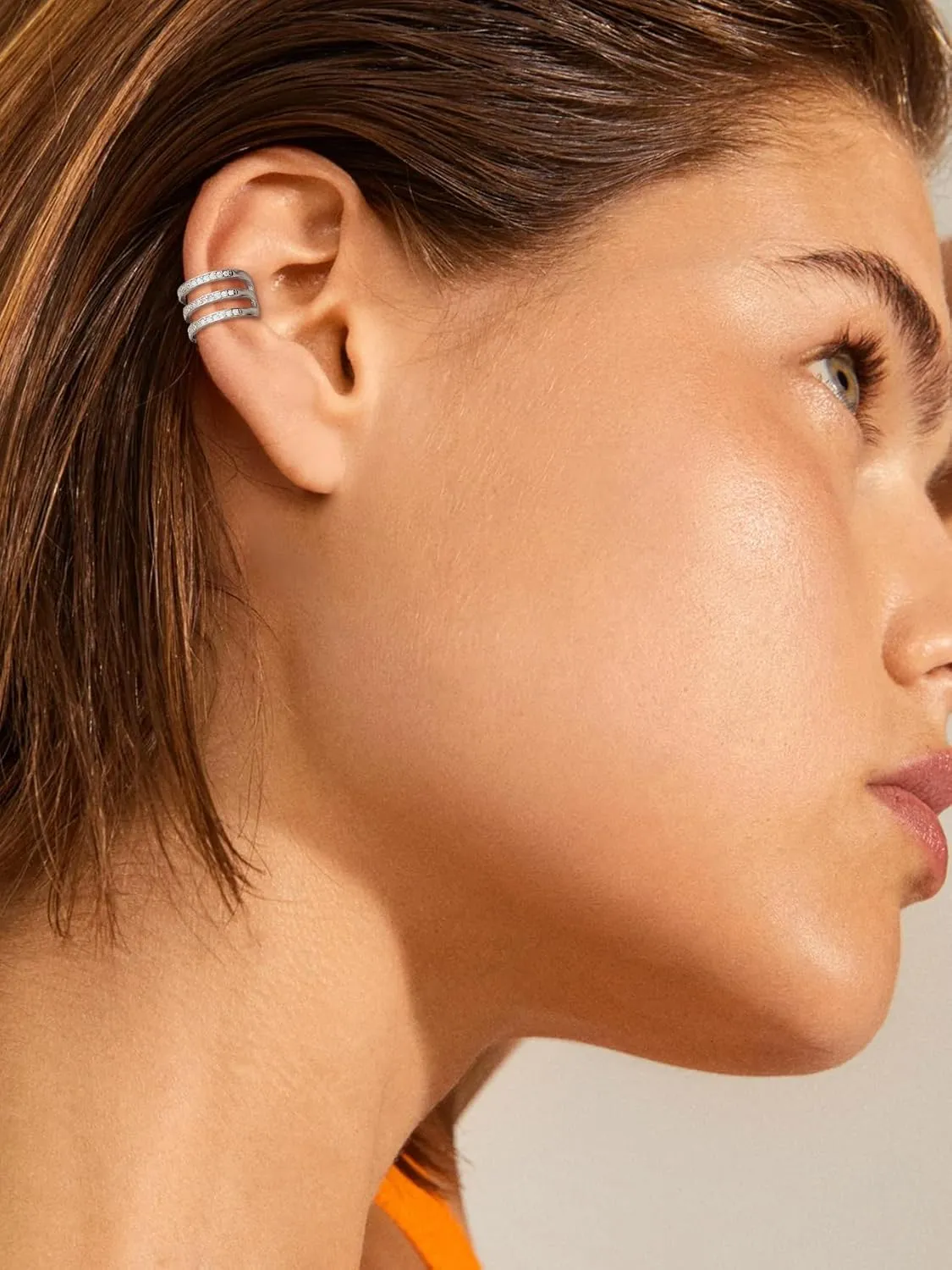 Suplight 925 Sterling Silver Ear Cuff Earrings for Women 22k Gold/White Gold/Black Plated Ear Cuffs Non Piercing, Hypoallergenic Cz Huggie Clip On Cartilage Earring Dainty Jewelry for Women