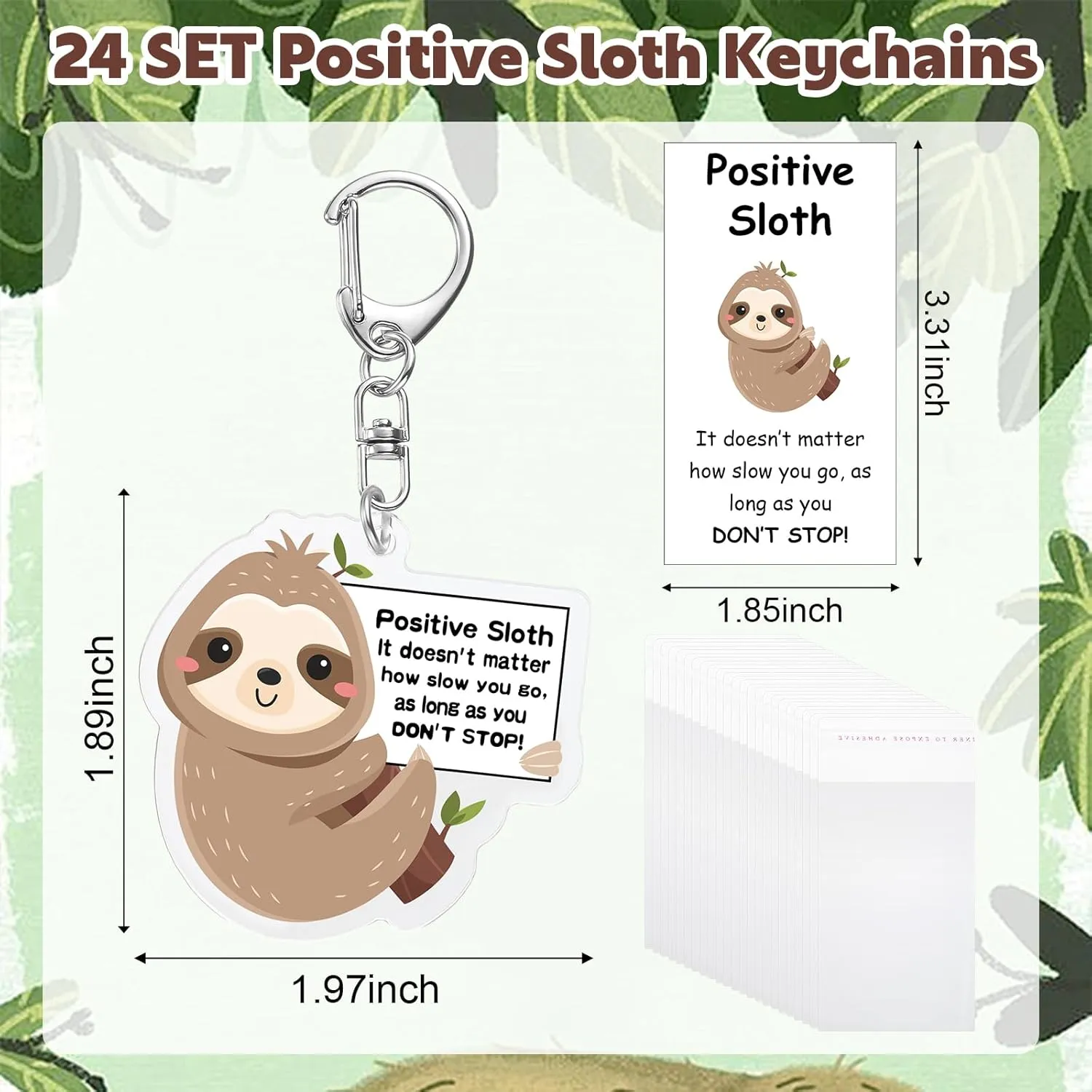 Sureio 24 Pcs Graduation Employee Appreciation Gifts Acrylic Smile Face Keychain Positive Funny Card Coworkers Mom Gift