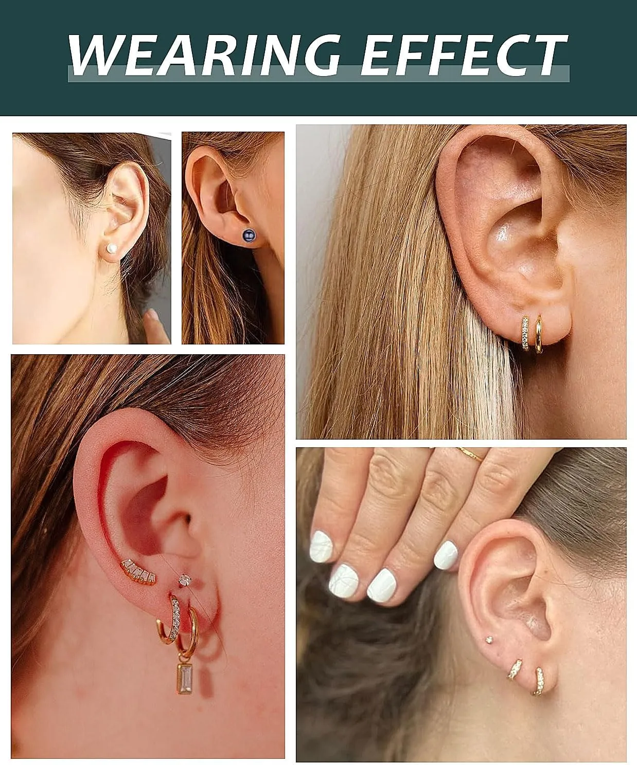 Surgical Steel Earrings Sets for Sensitive Ears Lightweight Small Huggie Hoop Earrings Hypoallergenic 20G Stainless Steel Opal Ball Pearl CZ Flat Back Earrings for Women Men Trendy Cartilage Earrings Hoop Stud