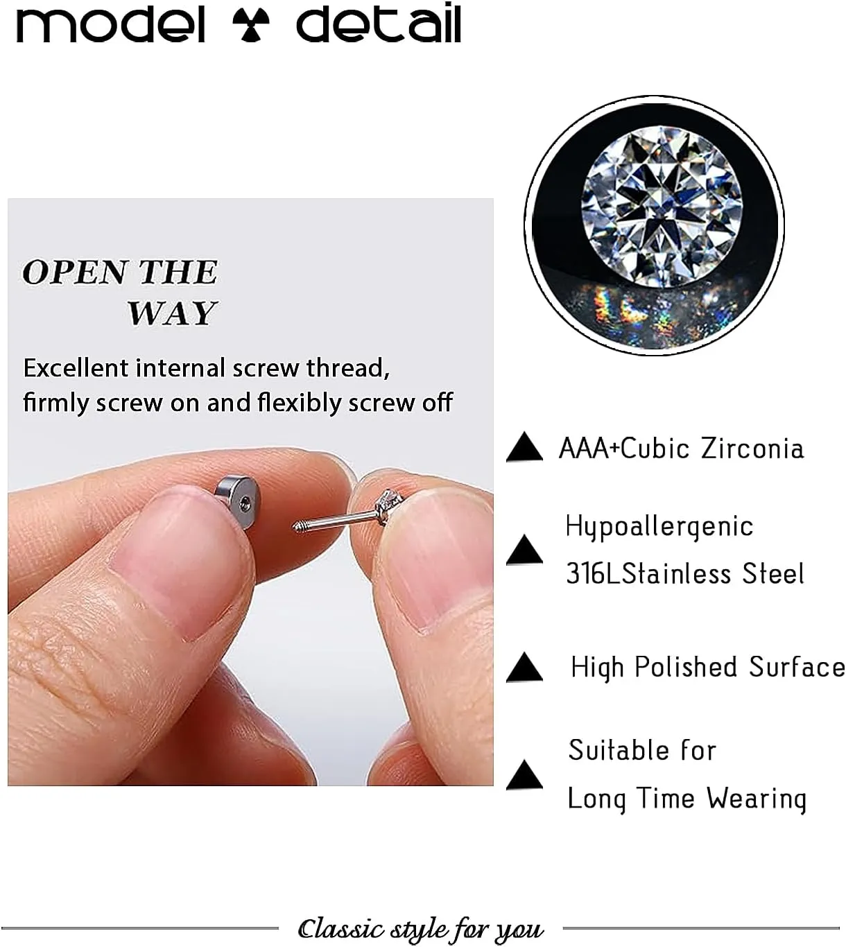 Surgical Steel Earrings Sets for Sensitive Ears Lightweight Small Huggie Hoop Earrings Hypoallergenic 20G Stainless Steel Opal Ball Pearl CZ Flat Back Earrings for Women Men Trendy Cartilage Earrings Hoop Stud