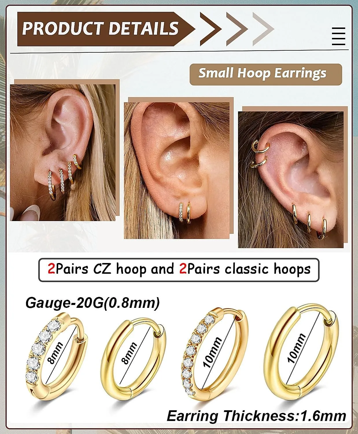 Surgical Steel Earrings Sets for Sensitive Ears Lightweight Small Huggie Hoop Earrings Hypoallergenic 20G Stainless Steel Opal Ball Pearl CZ Flat Back Earrings for Women Men Trendy Cartilage Earrings Hoop Stud