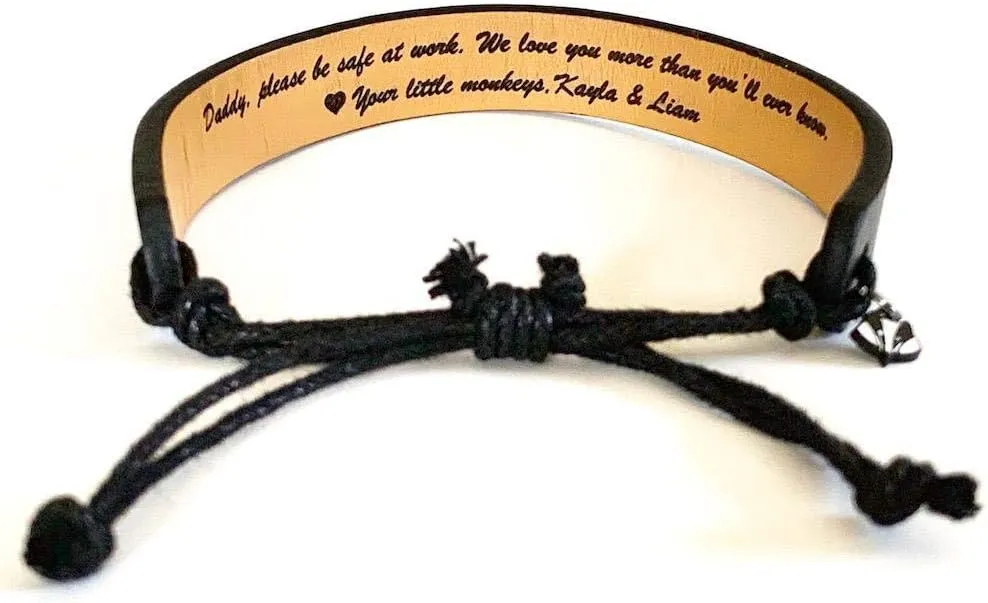Swanky Badger New Personalized Bracelet  Leather, Sliding Knot