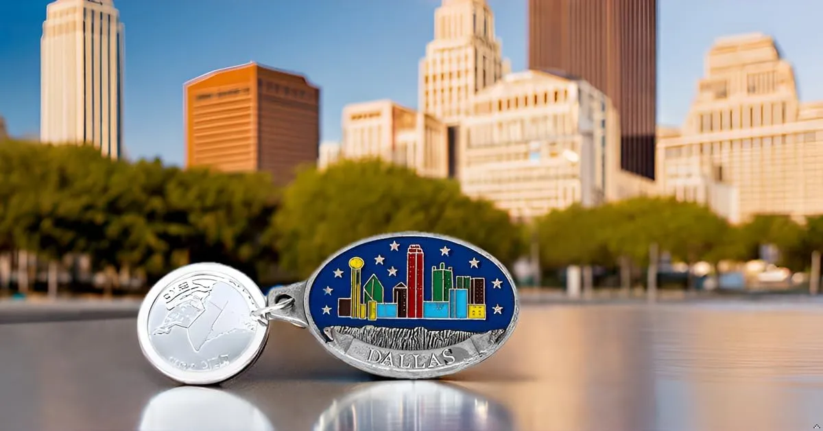 Texas Souvenir Keychain Metalic