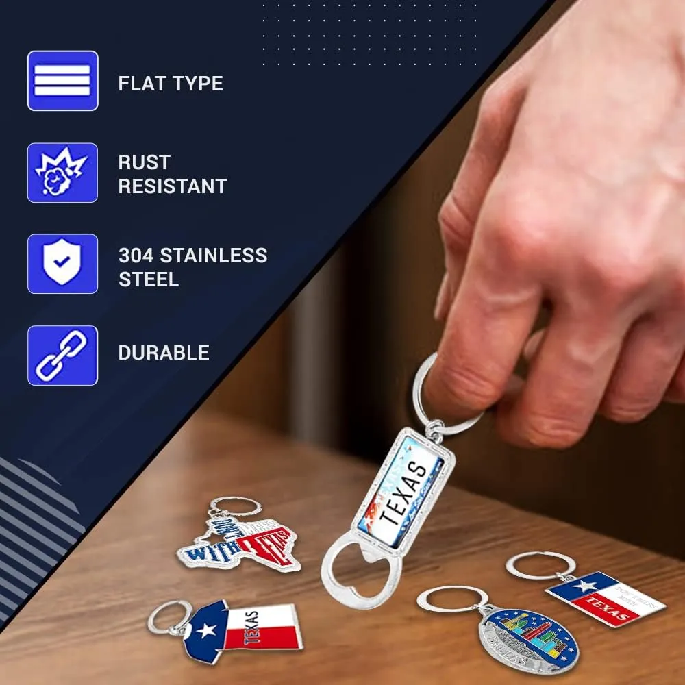 Texas Souvenir Keychain Metalic
