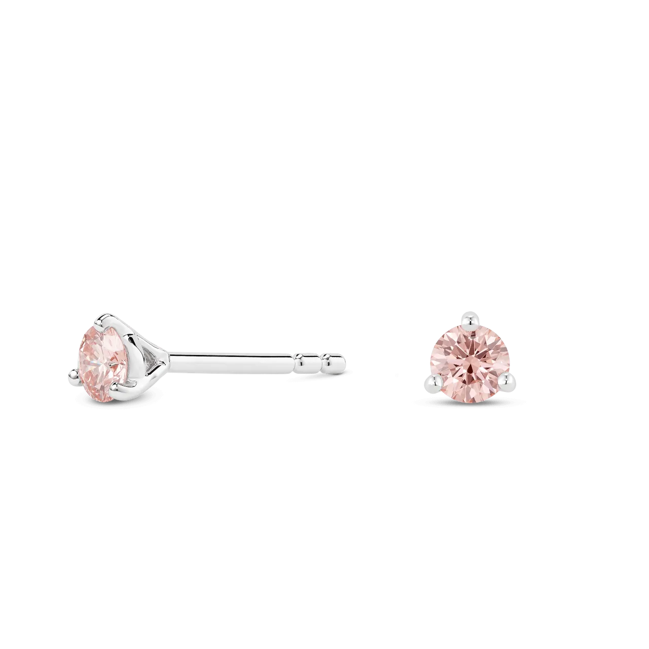 The Pink Mini Round Brilliant Solitaire Studs