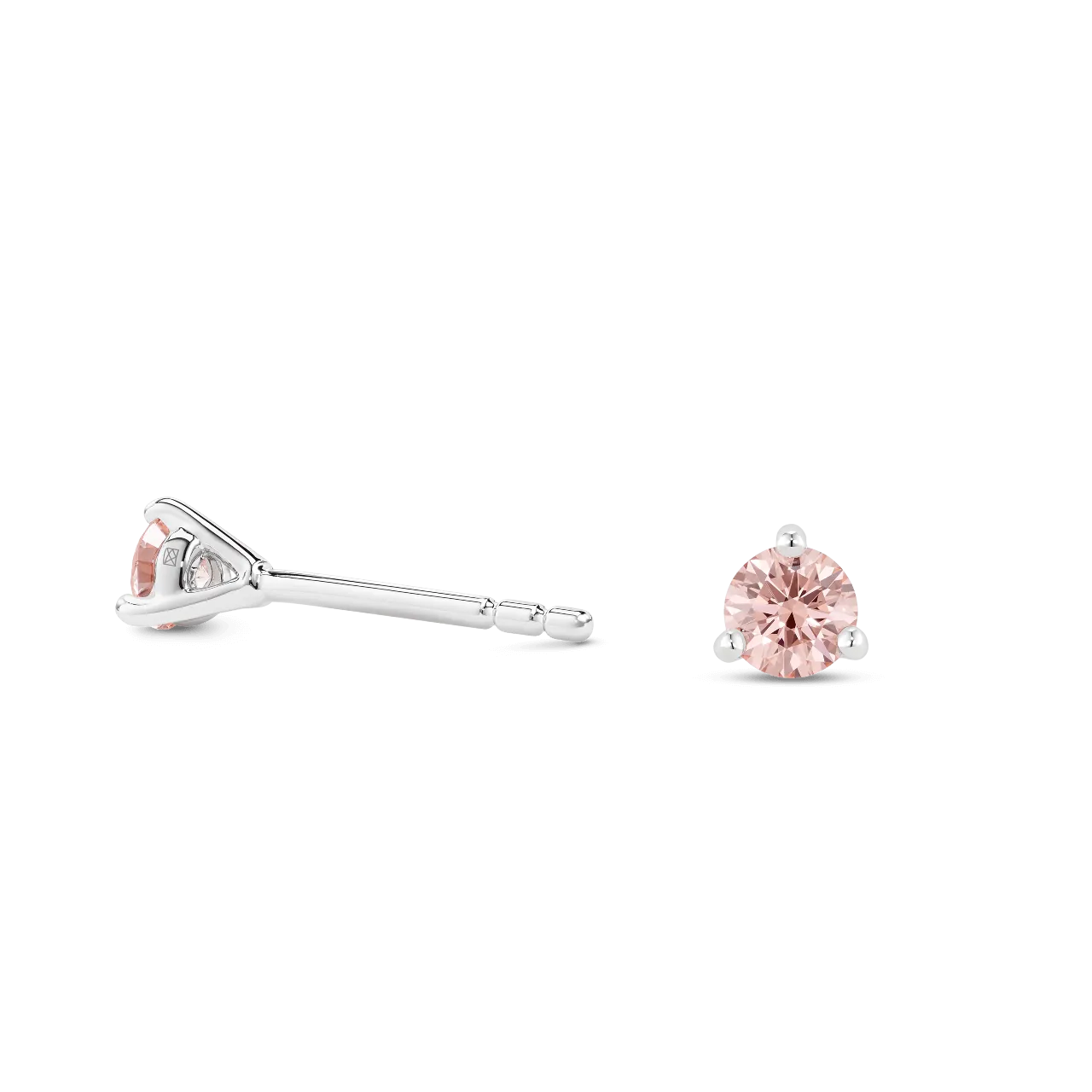 The Pink Mini Round Brilliant Solitaire Studs