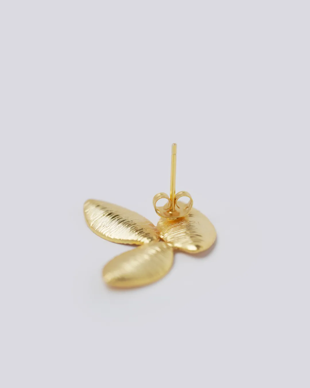 Three Gold Tiny Leaf Earrings
