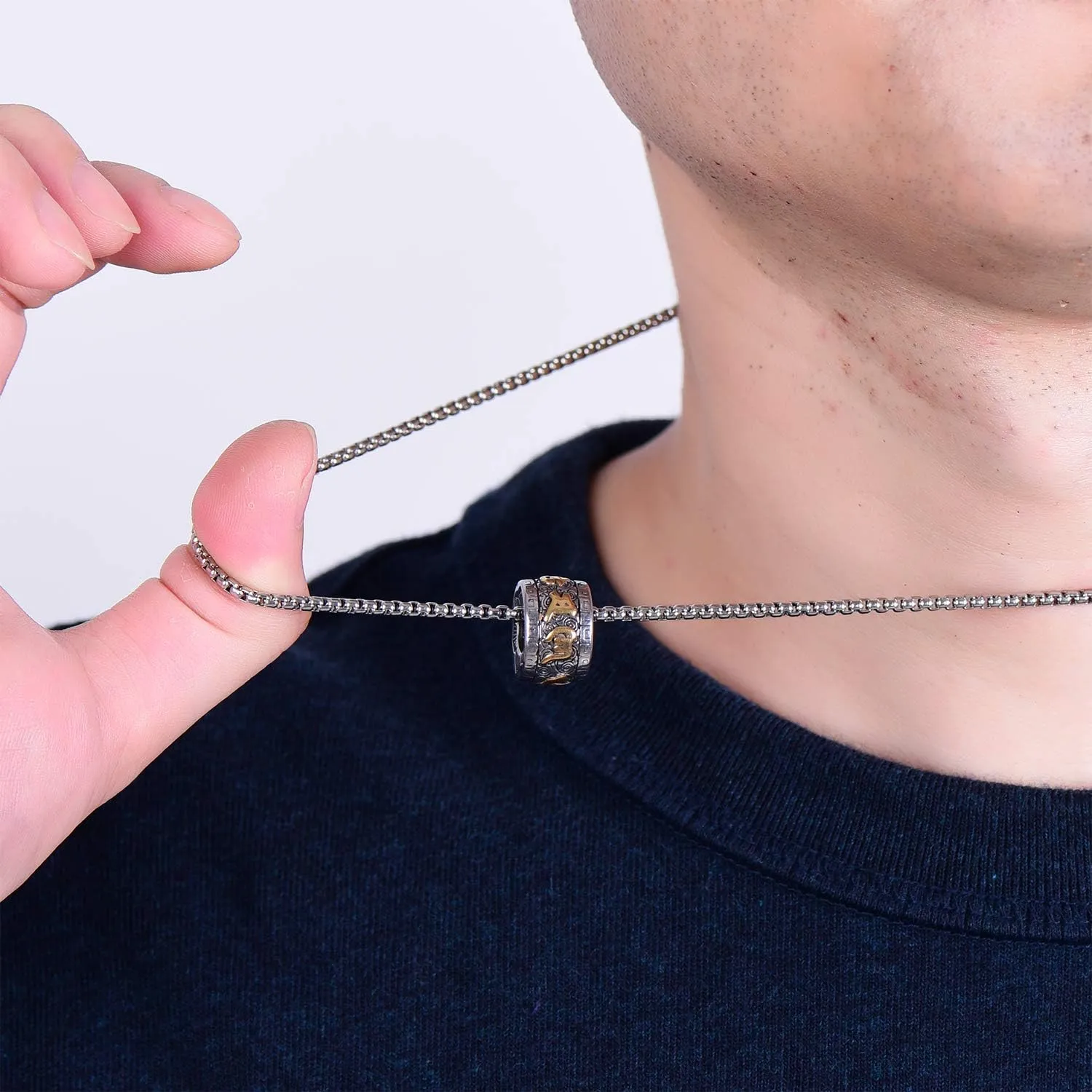 Tibetan Zen Buddhist Meditation Yoga Bohemian Stainless Steel Jewelry Pendant Necklace