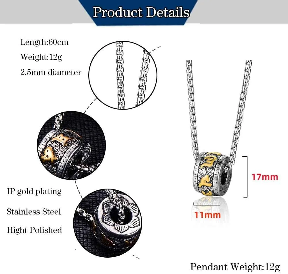 Tibetan Zen Buddhist Meditation Yoga Bohemian Stainless Steel Jewelry Pendant Necklace