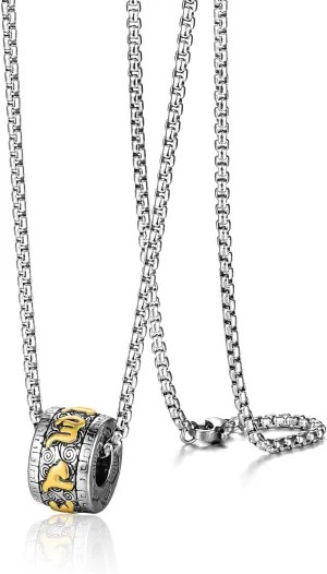 Tibetan Zen Buddhist Meditation Yoga Bohemian Stainless Steel Jewelry Pendant Necklace
