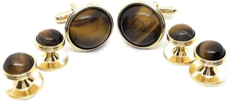 Tiger Eye Cufflinks and Studs