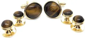 Tiger Eye Cufflinks and Studs