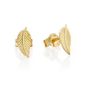 Tiny Delicate Leaf Earrings  Dainty Gold Earrings for Women  Minimalist Lightweight Stud Earrings  Nature-Inspired Jewelry Gift (gold plated)