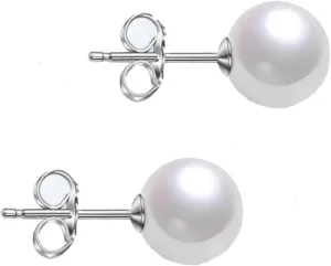 Tiny Pearl Studs Earrings Sterling Silver 5mm Round AAAA White Freshwater Pearl Earrings Studs (5mm)
