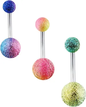 Titanium Navel Rings for Women, 3Pcs Dangle Navel Rings for Women Multicolor Studs 14G Minimal Belly Button Ring Ball