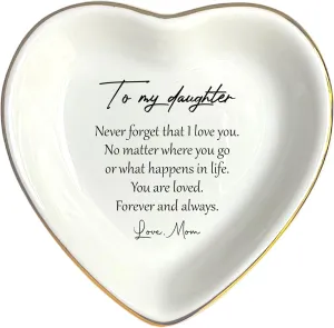 To My Daughter Gift, Ceramic Ring Dish For Girl Bride From Mom, Jewelry Dish, Jewelry Holder, Trinket Tray, Birthday Gift, Daughter Present, Wedding Gift, Mother And Daughter Gifts