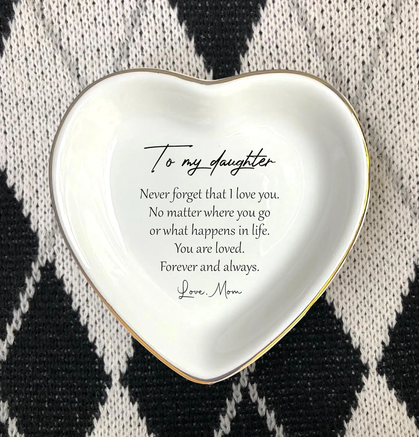 To My Daughter Gift, Ceramic Ring Dish For Girl Bride From Mom, Jewelry Dish, Jewelry Holder, Trinket Tray, Birthday Gift, Daughter Present, Wedding Gift, Mother And Daughter Gifts