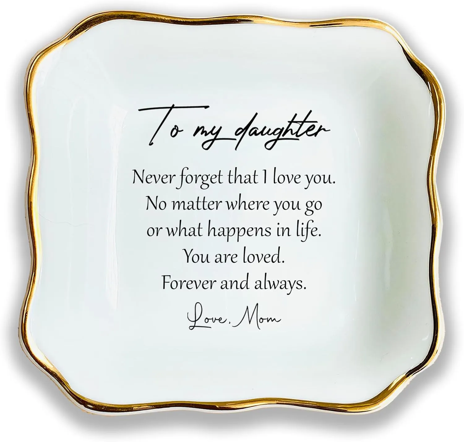 To My Daughter Gift, Ceramic Ring Dish For Girl Bride From Mom, Jewelry Dish, Trinket Tray, Daughter Birthday Gift, Daughter Present, Wedding Gift, Mother And Daughter, Daughter In Law Gift