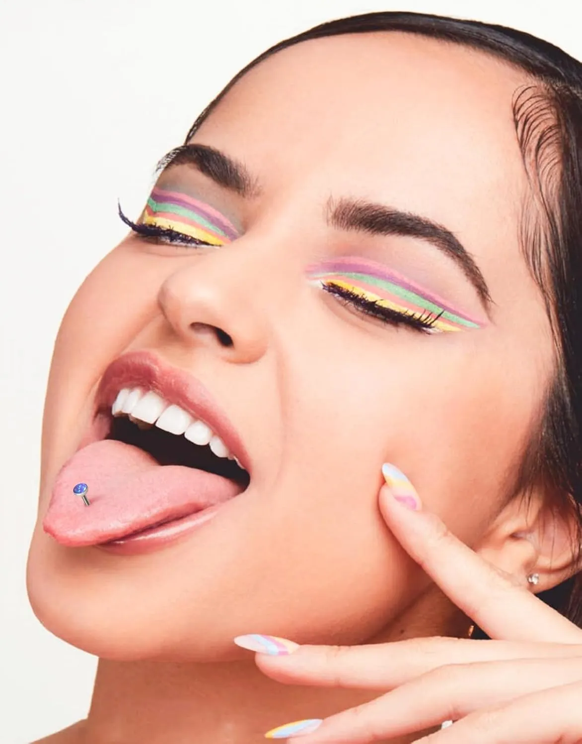 Tongue Rings G23 Titanium Opal Tongue Barbells 14G Tongue Piercing Jewlery for Women Men