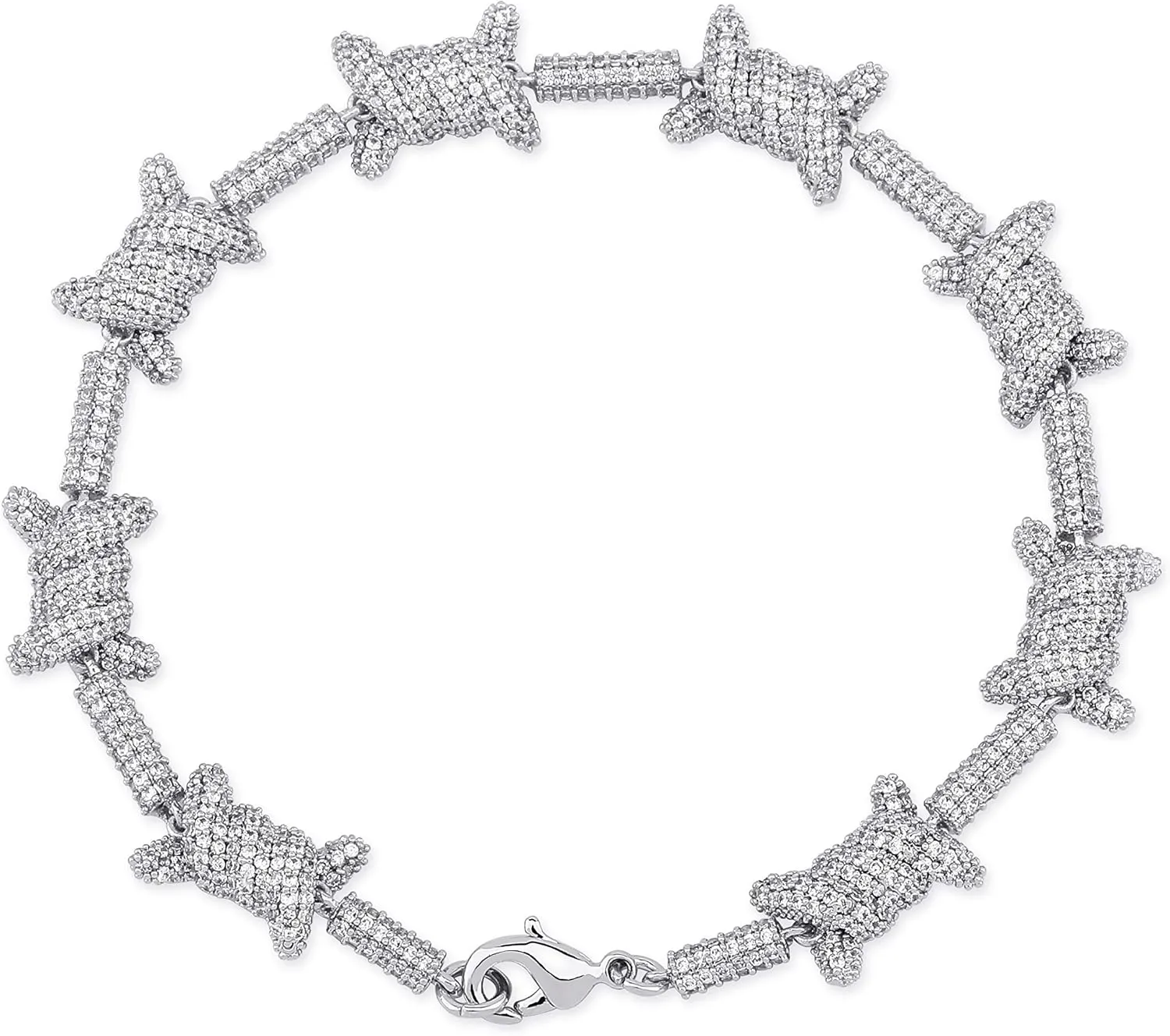 TOPGRILLZ 10mm Barbed Wire Link Bracelet for Men 6 Times 14K Gold Filled Hip Hop Rapper Accessory