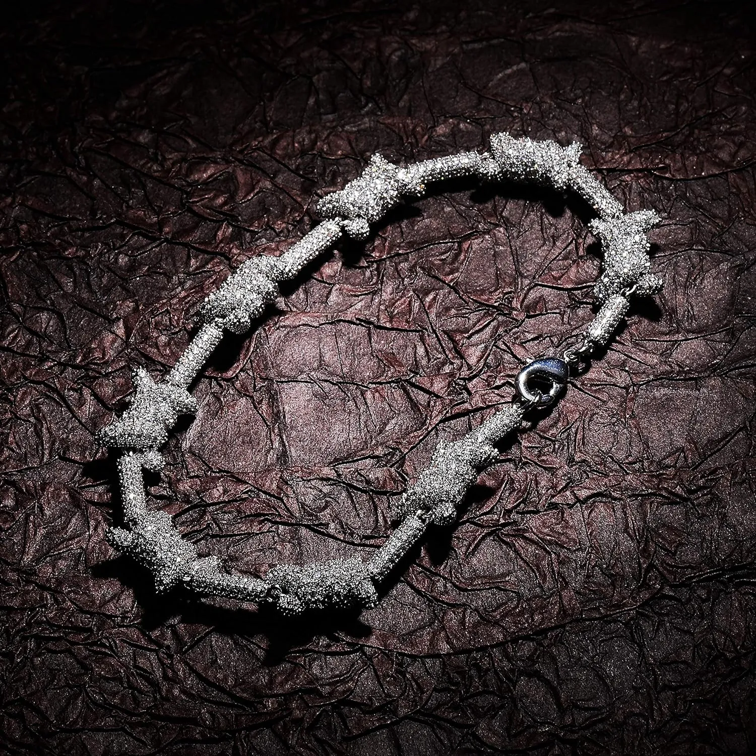 TOPGRILLZ 10mm Barbed Wire Link Bracelet for Men 6 Times 14K Gold Filled Hip Hop Rapper Accessory