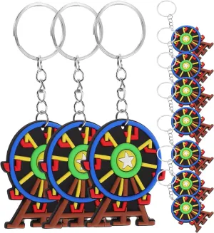 Totority Circus Ferris Wheel Keychain for Kids 12pcs Multi-Color Pvc Metal Key Chains for Backpacks, Party Favors, Decorations