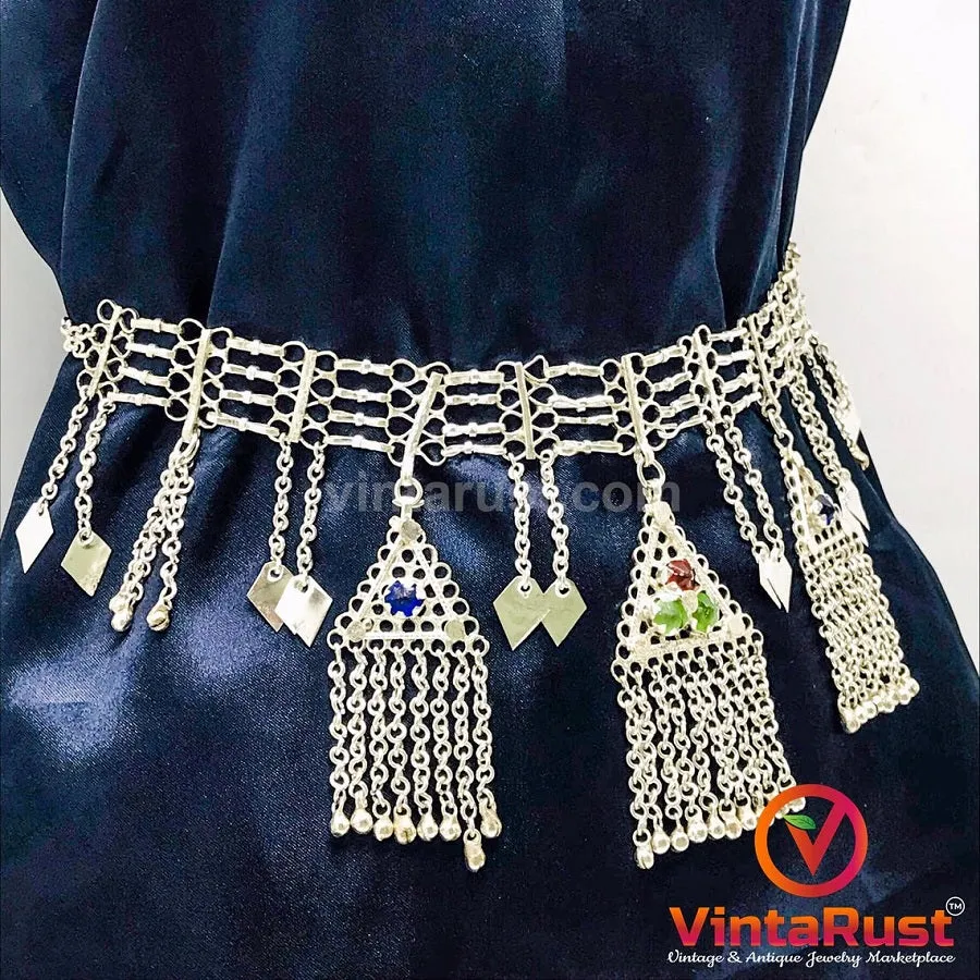 Tribal SIlver Kuchi Pendant Belly Chain Belt