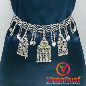 Tribal SIlver Kuchi Pendant Belly Chain Belt