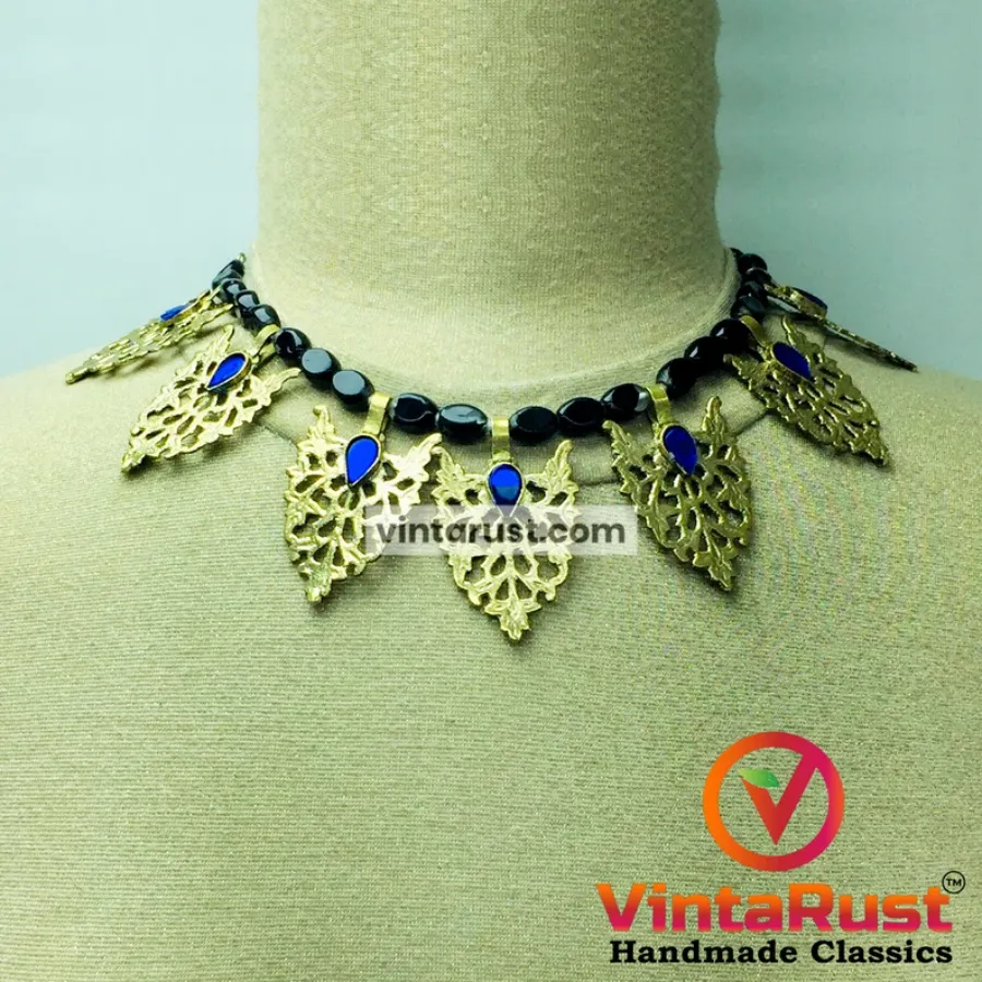 Tribal Stone Beaded Motif Complete Jewelry Set