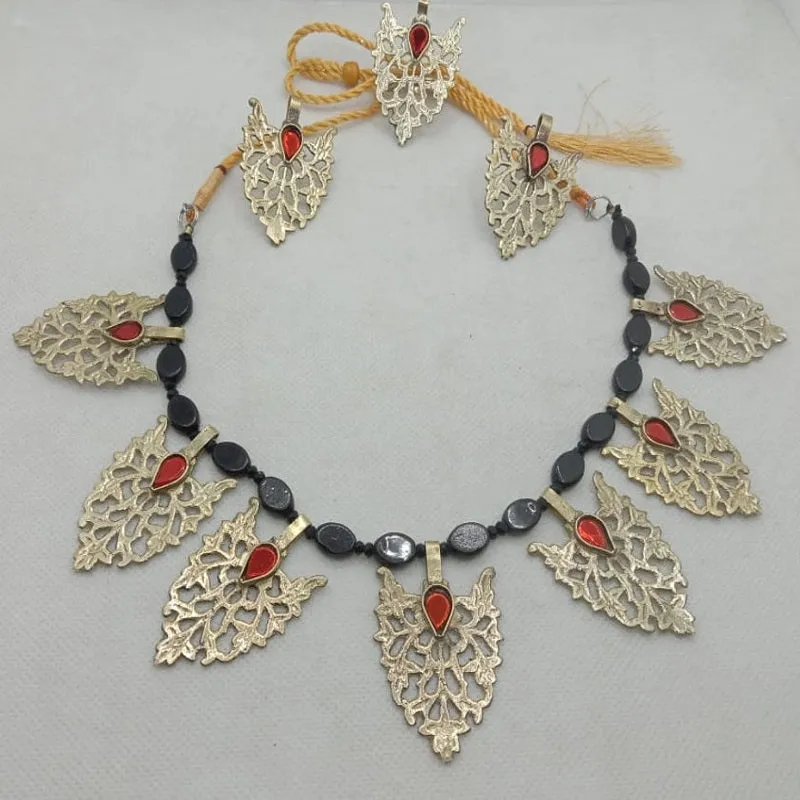 Tribal Stone Beaded Motif Complete Jewelry Set