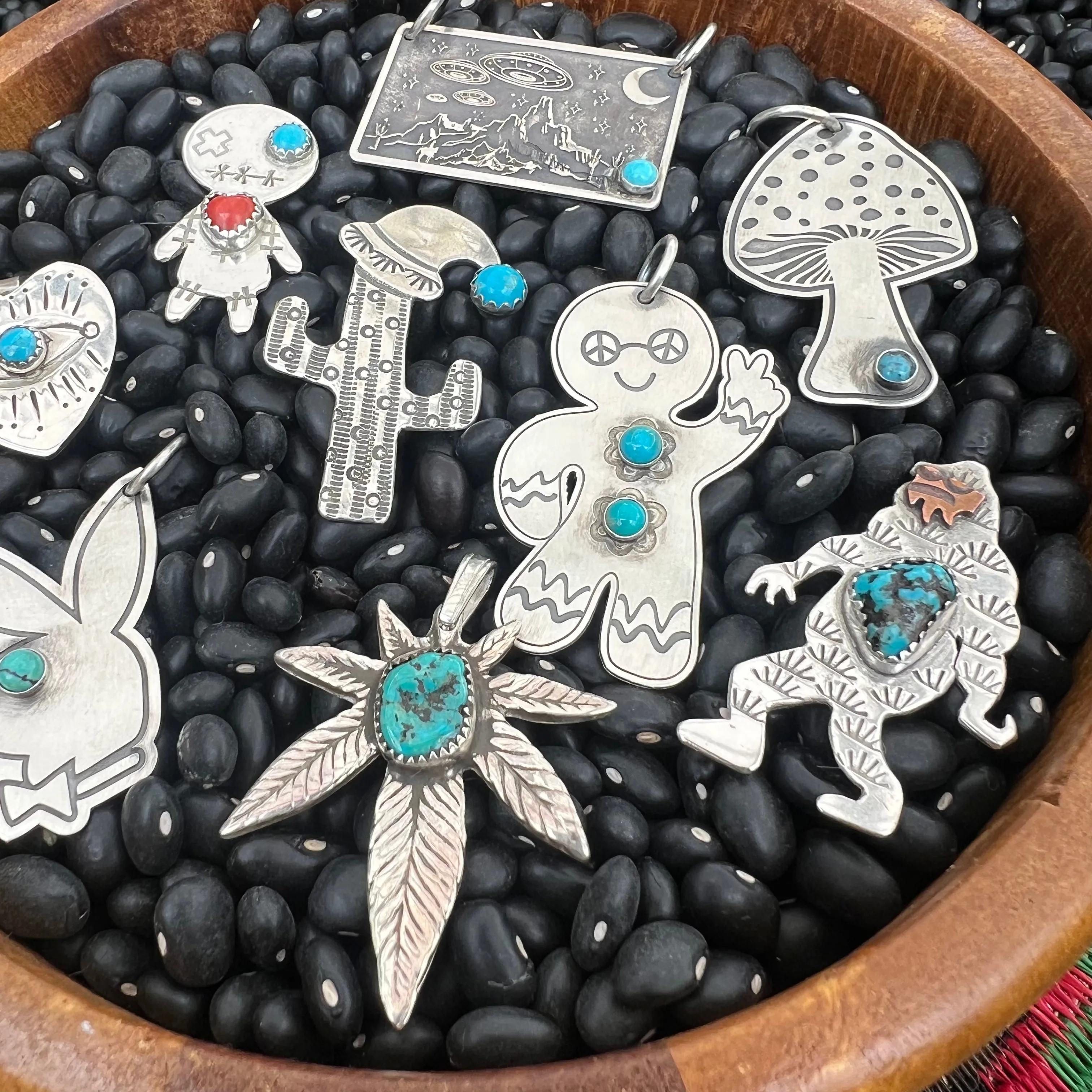 Turquoise Voodoo Doll Pendant