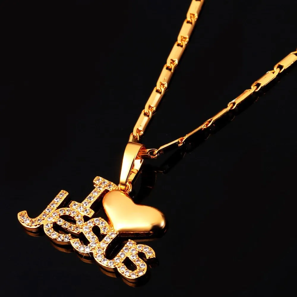 U7 Russian Orthodox Cross Pendant/Praying Hands/Ichthys Sign for Men Women Stainless Steel 18K Gold Plated Jesus Pendant Christian Religious Necklaces, Length 22" Silver Black Gold