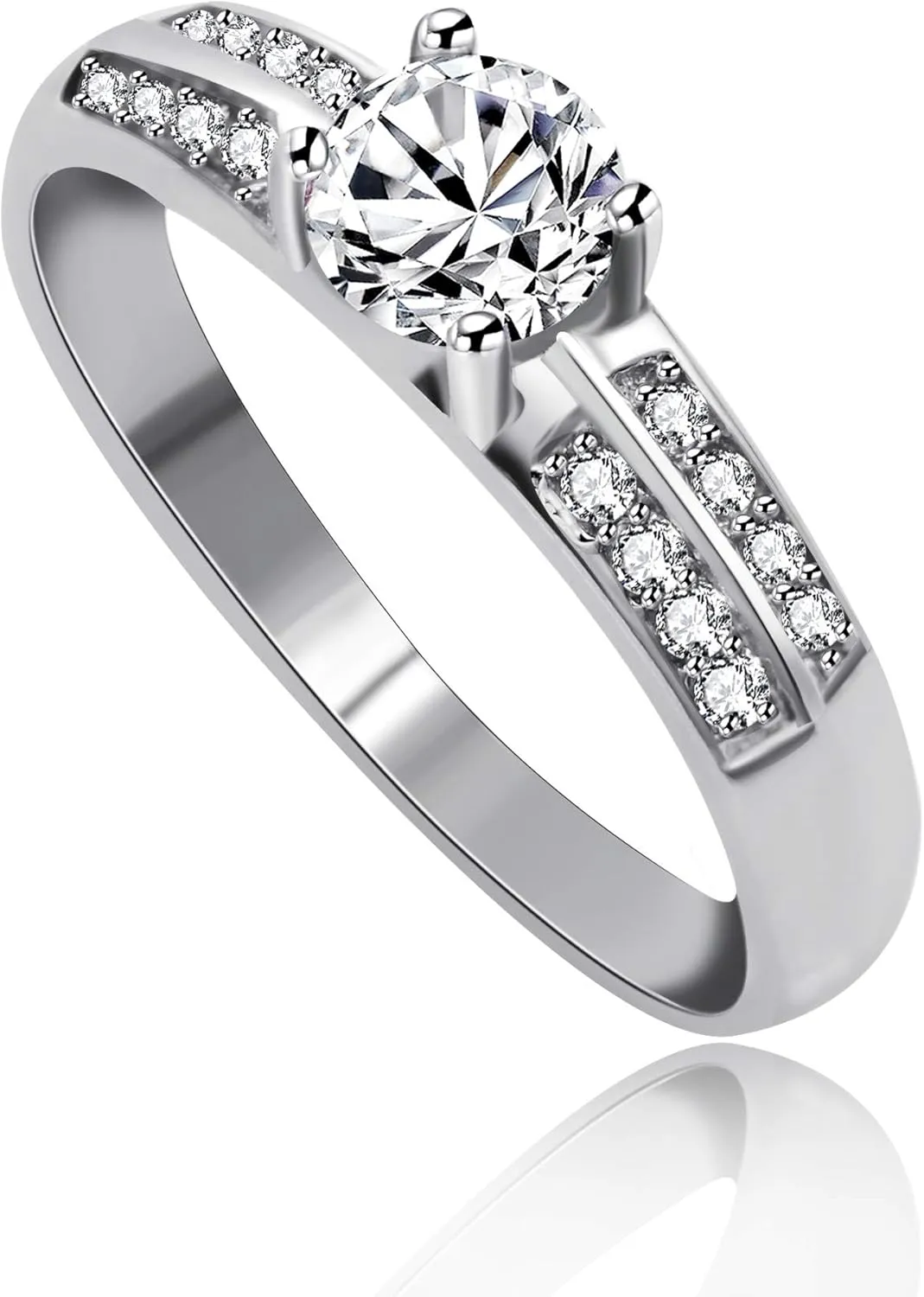 Uloveido 2 Pieces Wedding Engagement Couple Ring Set for Women and Men Valentine's Day Gift - Anniversary Promise Ring Set in Silver Color for Boyfriend and Friend J511