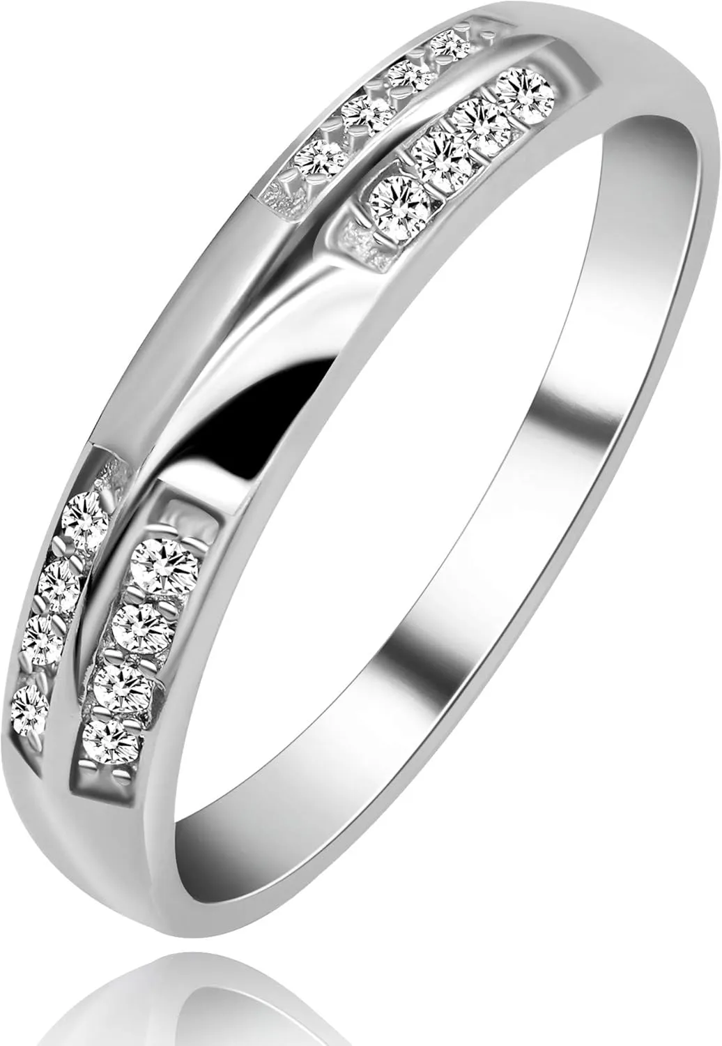 Uloveido 2 Pieces Wedding Engagement Couple Ring Set for Women and Men Valentine's Day Gift - Anniversary Promise Ring Set in Silver Color for Boyfriend and Friend J511