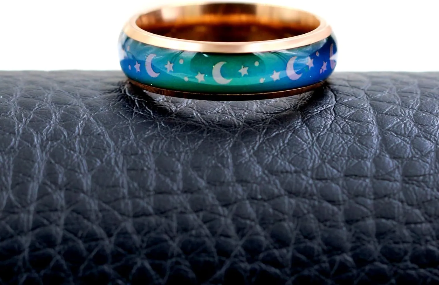 Uloveido 6MM Stainless Steel Band Comfort Fit Temprature Sensitive Color Changing Mood Rings Rainbow Tone