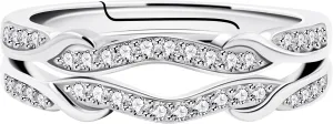 Uloveido 925 Sterling Silver Infinity Double Wrap Ring Guard Enhancer Wedding Bands 2pcs Stack Eternity Rings Set Y1522
