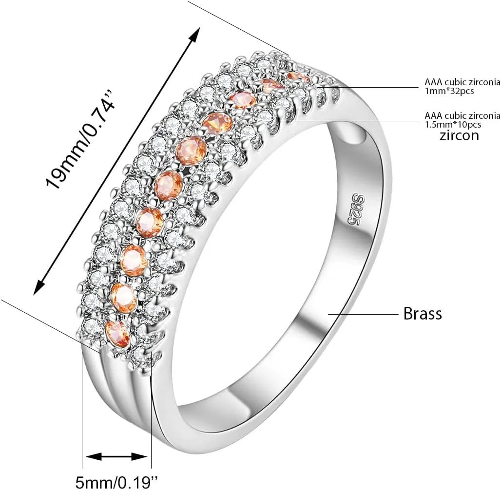 Uloveido Fashion Platinum Plated CZ Crystal Rings for Women Wedding Engagement Birthday Jewelry Gift Created Diamond Ring for Her Y014