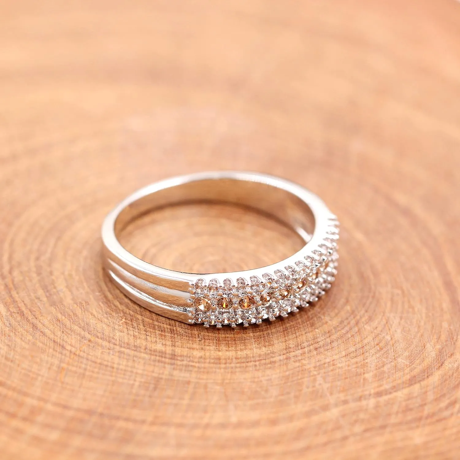 Uloveido Fashion Platinum Plated CZ Crystal Rings for Women Wedding Engagement Birthday Jewelry Gift Created Diamond Ring for Her Y014