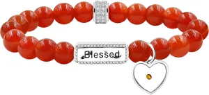 Uloveido Handmade Natural Stone Blessed Bracelet Heart Mustard Seed Charm Bracelet for Women Lady Y3800