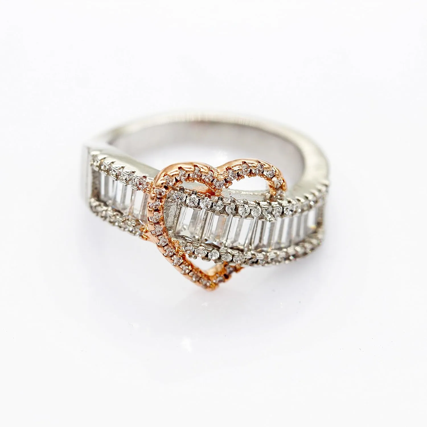 Uloveido Love Ring Jewelry Collection White Gold Silver Color Womens Infinity Knot Wedding Heart Rings RA0238